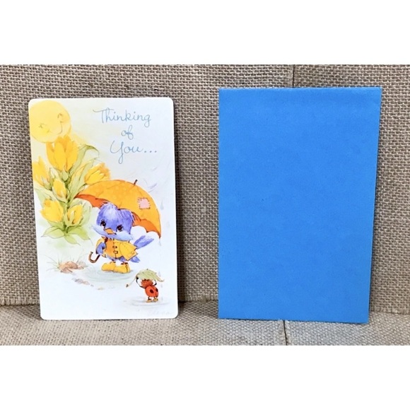 Vintage Other - Vintage American Greetings Anthropomorphic Bluebird Thinking Of You Card
